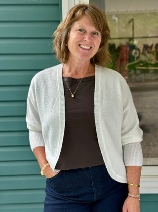 Echo Verde Easy Cardi in White