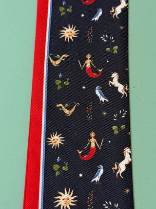 Palm Palm Twilly Slim Silk Scarf in Dee