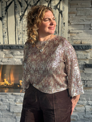 Gentle Fawn Jett Copper Sequin Blouse