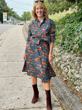 Poplin & Co. Forest Fox Midi Skirt