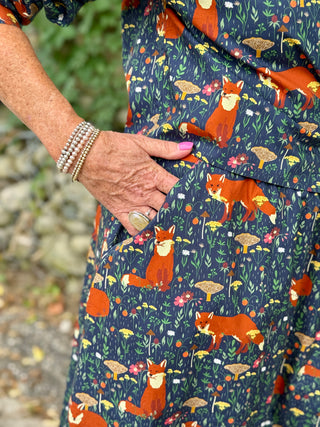 Poplin & Co. Forest Fox Midi Skirt