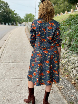 Poplin & Co. Forest Fox Midi Skirt