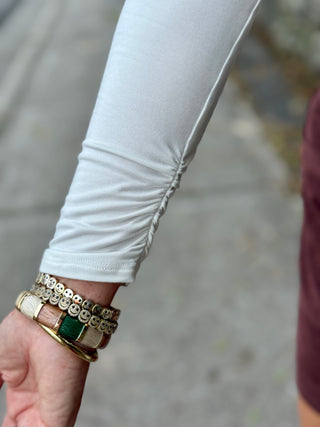 Beddome Shirred Winter White Bamboo Top