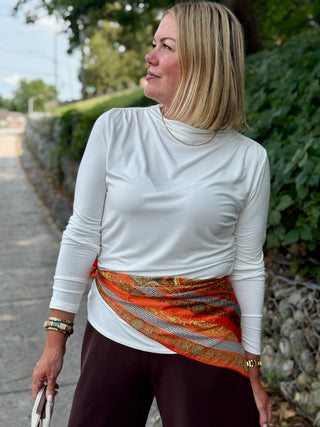 Beddome Shirred Winter White Bamboo Top