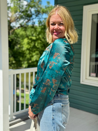 Beddome Long Sleeve Spilt V-Neck Blouse