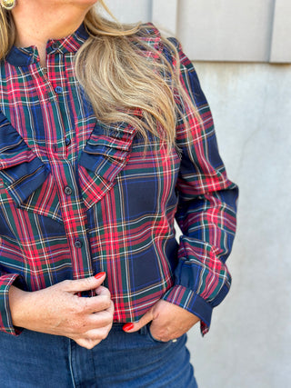 Lele de Baltzac Tartan Frill Shirt