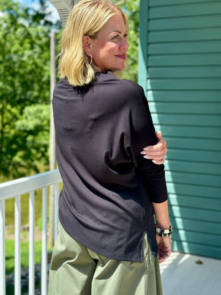 Beddome Ribbed Asymmetrical Boatneck