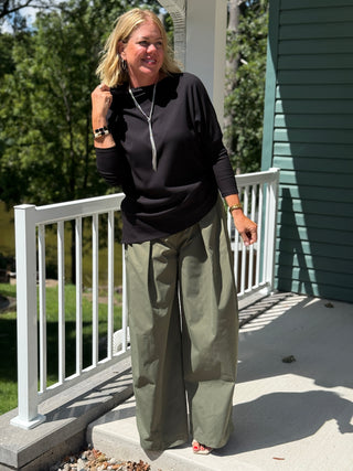 Astrid Lena Army Green Trouser