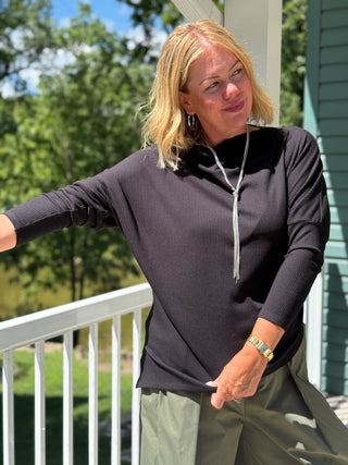 Beddome Ribbed Asymmetrical Boatneck