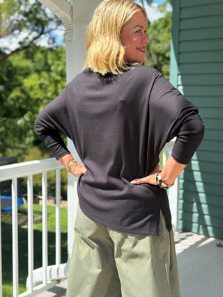Beddome Ribbed Asymmetrical Boatneck