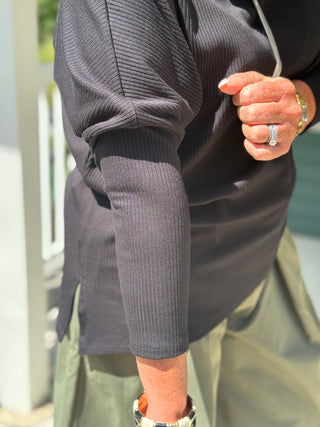 Beddome Ribbed Asymmetrical Boatneck