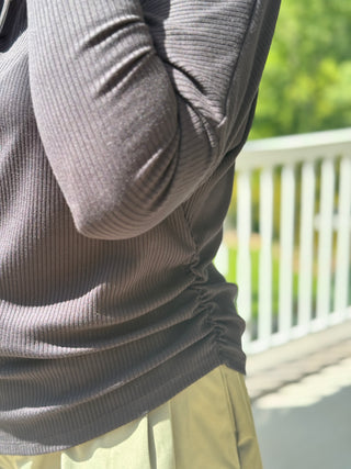 Beddome Ribbed Asymmetrical Boatneck