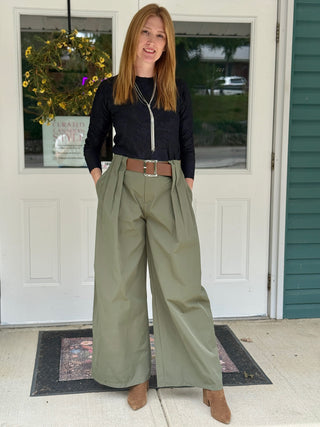 Astrid Lena Army Green Trouser