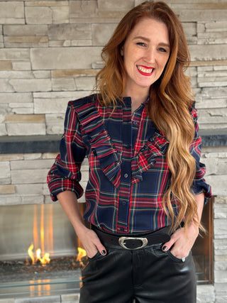 Lele de Baltzac Tartan Frill Shirt