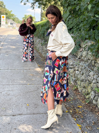 FRNCH Borth Passport Stamps Skirt