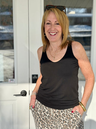 Terrera Effortless Bamboo Bra Tank in Black