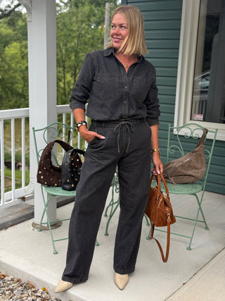 Gentle Fawn Hayden Black Washed Denim Pant