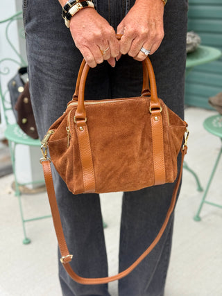 Mathilde Camel Suede Satchel