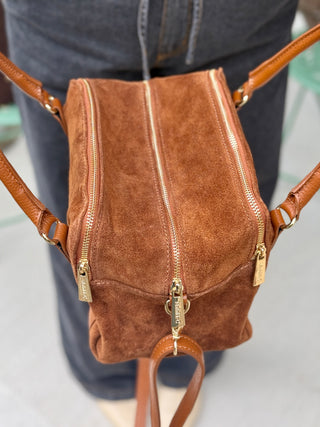 Mathilde Camel Suede Satchel