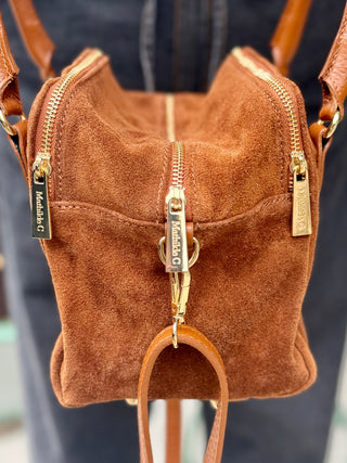 Mathilde Camel Suede Satchel