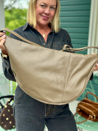 Mathilde Salvador Taupe Suede Crossbody