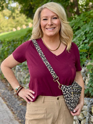 Gentle Fawn Lucy V-Neck T-Shirt in Fig