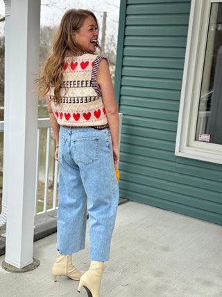 Yoga Denim Cropped Wide Leg Jean in Crisp Wind