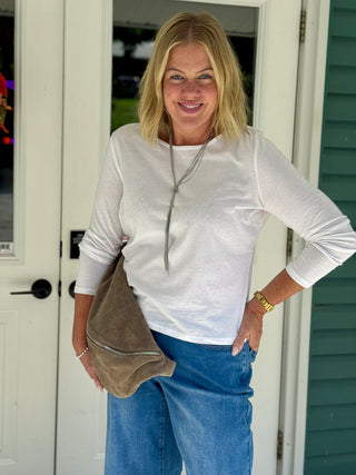 Gentle Fawn Claudia Long Sleeve White Tee