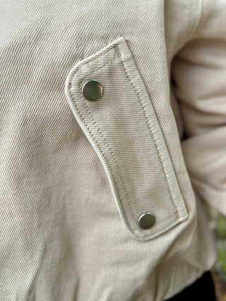 Yoga Denim Bubble Denim Jacket in Almond