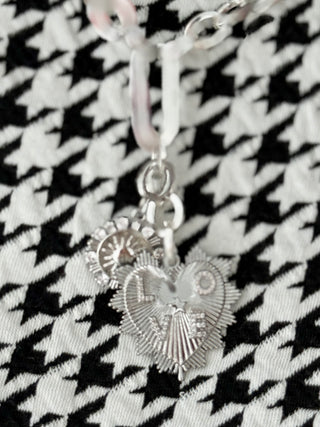 Hoopla Style Silver Heart Charm Lariat
