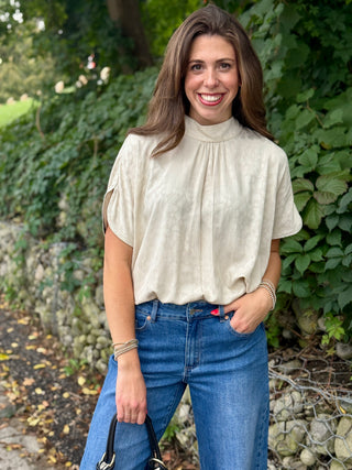 Lele de Baltzac Sistina Top in Cream Leopard
