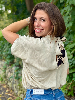 Lele de Baltzac Sistina Top in Cream Leopard