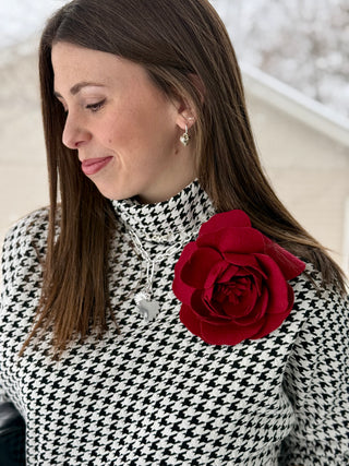 LaLune Stretchy Houndstooth Top