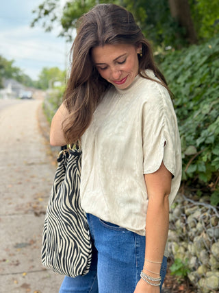 Lele de Baltzac Sistina Top in Cream Leopard