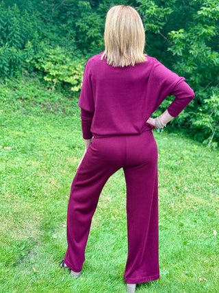 *Pre-Order Beddome Demi-Knit Long-Sleeve  Merlot Funnel Neck