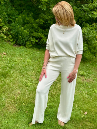 *Pre-Order Beddome Demi-Knit Cream Short-Sleeve Funnel Neck