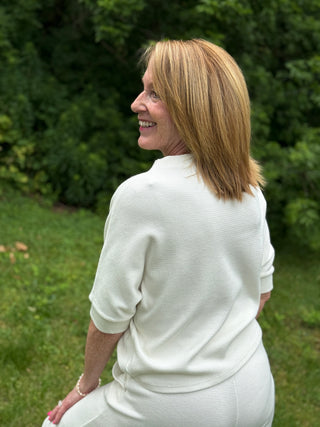 *Pre-Order Beddome Demi-Knit Cream Short-Sleeve Funnel Neck