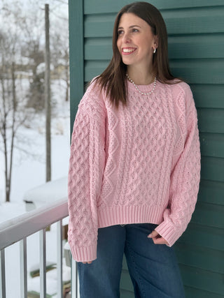 Brunette the Label Irish Cable Knit Crew