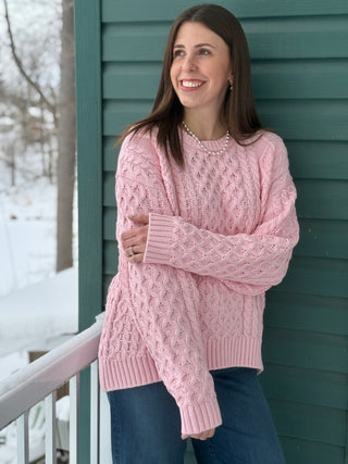 Brunette the Label Irish Cable Knit Crew