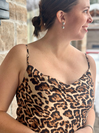 Brunette the Label Leopard Slip Dress