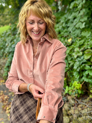 Lele de Baltzac Bonnie Studded Shirt in Blush