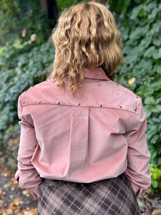 Lele de Baltzac Bonnie Studded Shirt in Blush