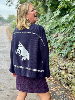 Lyla + Luxe Howdy Fair Isle Horse Print Open Cardi