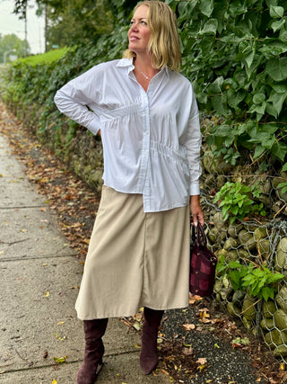 Paolo Tricot Asymmetrical Button Up Shirt