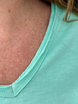 Hatley Sadie V-neck Tee in Sea Glass