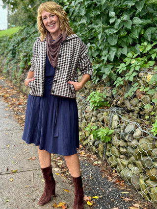 Lyla + Luxe Jonah Houndstooth Short Coat