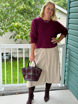 Astrid Emerson Cream Cord Skirt