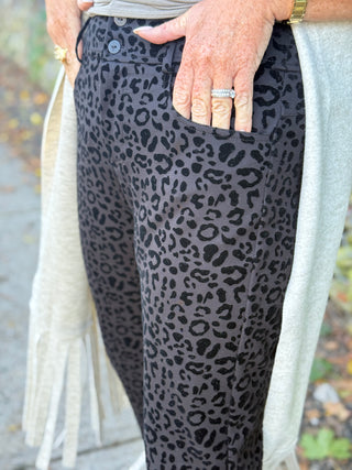 Beddome Flocked Leopard Straight Leg Jean