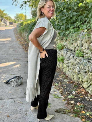 Beddome Flocked Leopard Straight Leg Jean