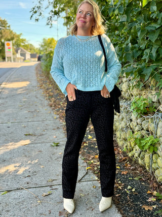 Beddome Flocked Leopard Straight Leg Jean